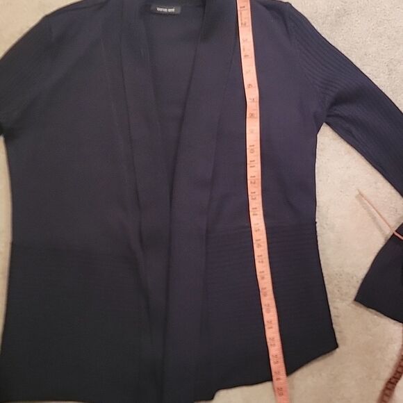 Verve Ami Women's Navy Open Front Cardigan Sz Med - Picture 5 of 8